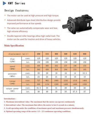 Buy KMT OMR 380rpm High Speed Hydraulic Motor Radial Piston With Gerolor Gear online manufacture