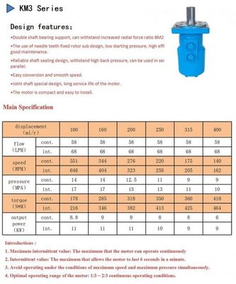 Buy KM3 Hydraulic Brake Motors 100ML/R Drilling Rig Motor Low Noise online manufacture